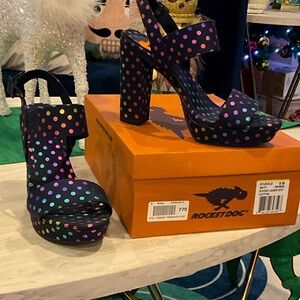 Rocket Dog Multicolor Polka Dot Platform Sandals